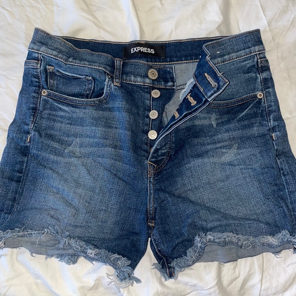 Express midi vintage high rise jean shorts size 4